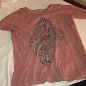 Pink patterned t-shirt